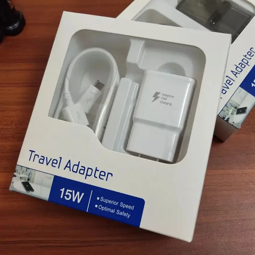 
S6 S8 S10 real quick charge fast charger travel wall usb charger adapter 9V/1.67A 5V/2A in black/white for samsung charger 