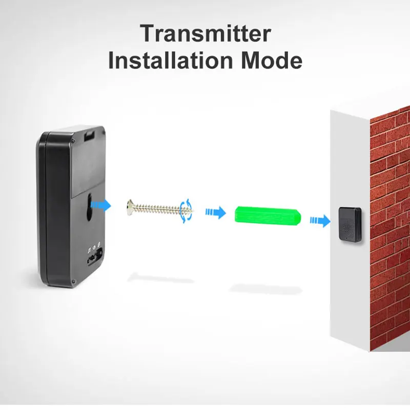 Modern Design Self-Powered Wireless Electric Door Bell Waterproof Hotel House Bell with Battery