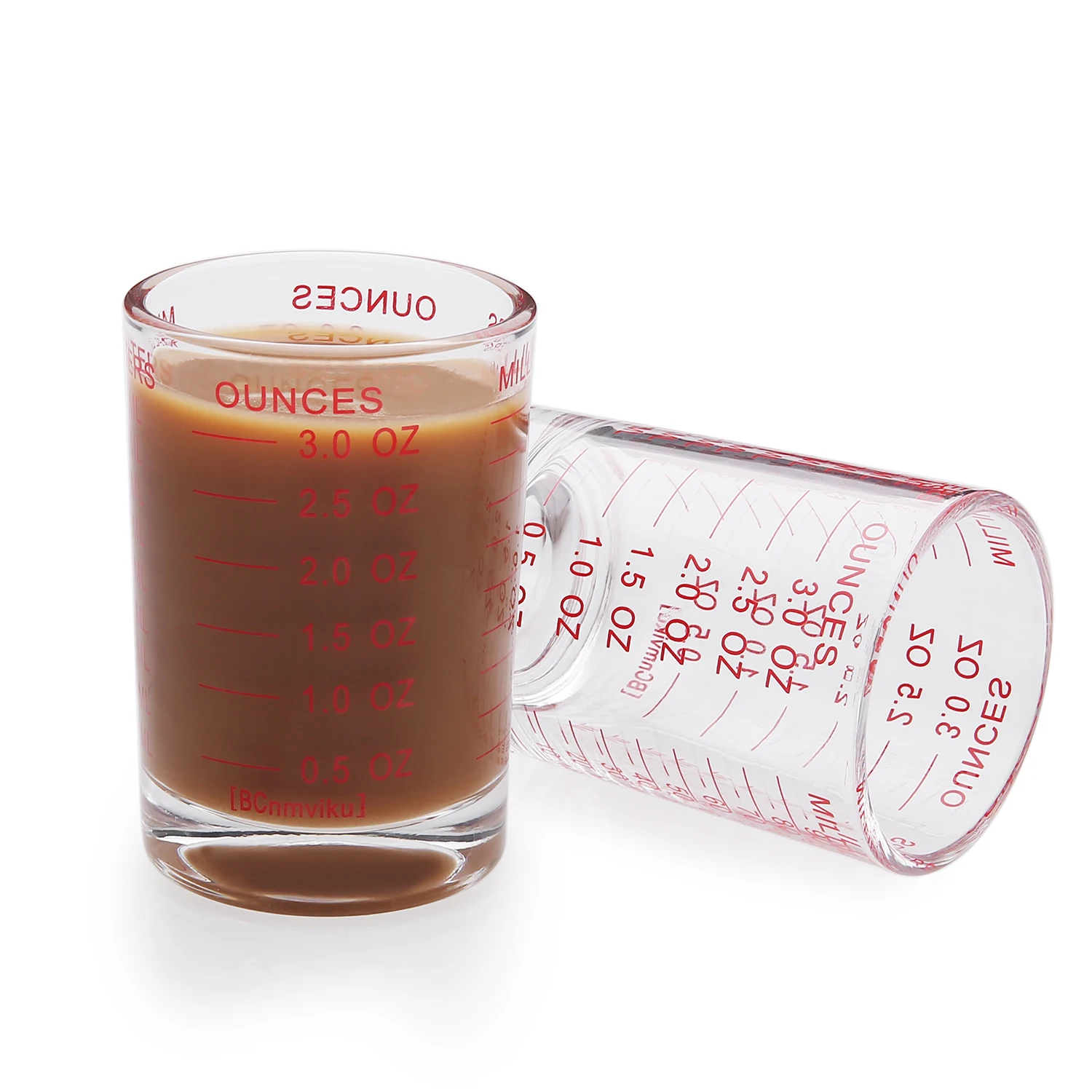 BCnmviku 45 ML\ 90ML Glass Measuring Cup Espresso  Shot Glass Liquid Glass Ounce Cup  With Scale  Kitchen Measure Tool Supplies