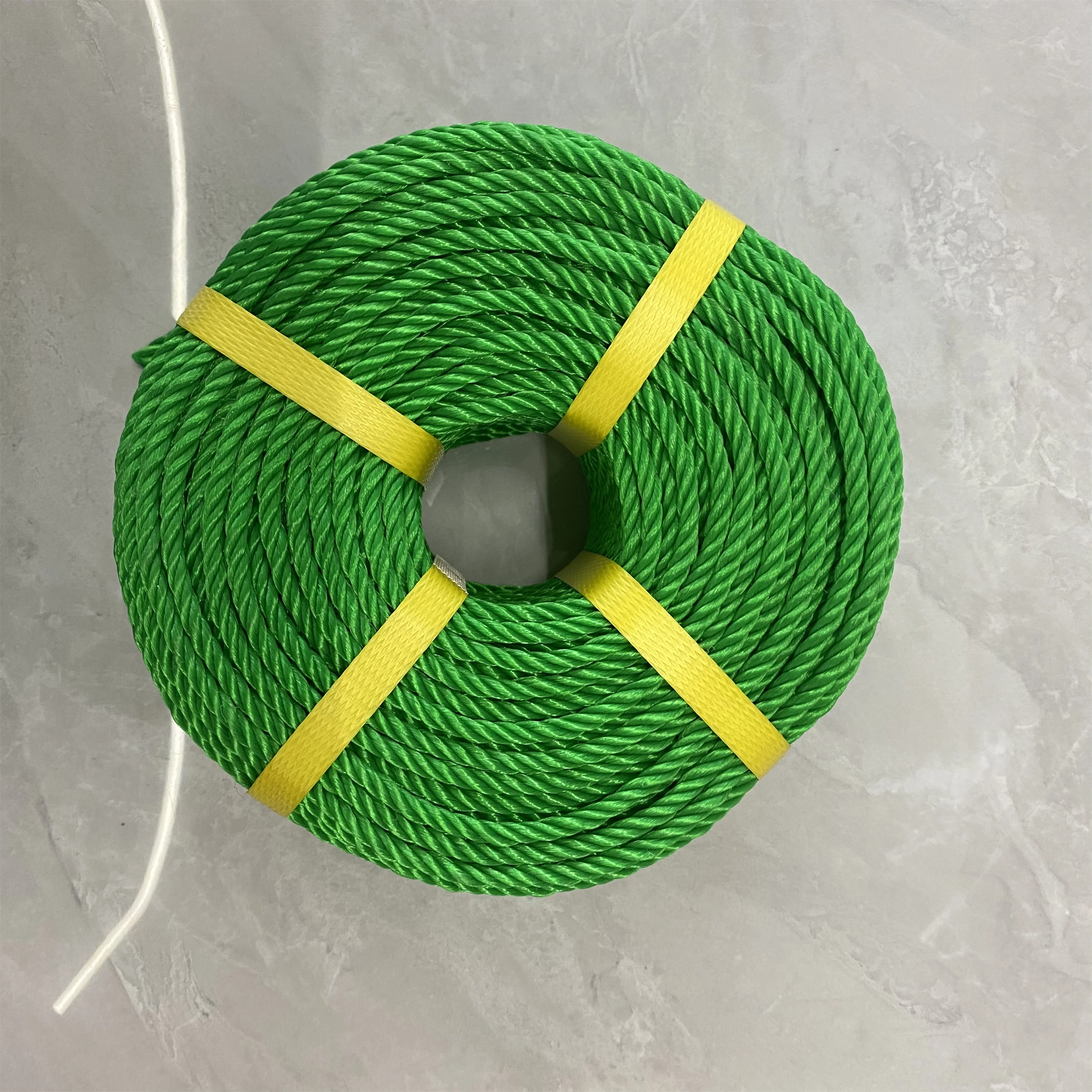 Green PE twist rope 3strands PE rope