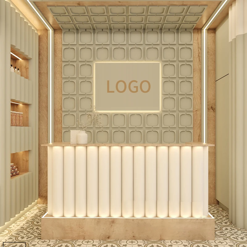 Boutique Wall Display Stand Shelf Cosmetics Product Cabinet Beauty Store Shelving Display Cases Cosmetic Supply Display Stand