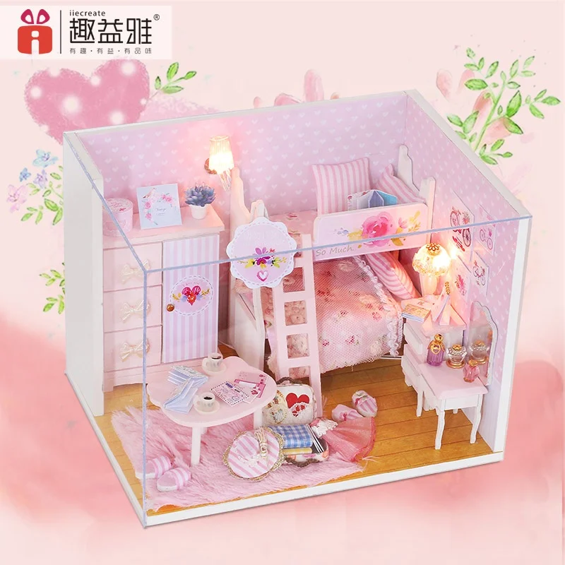 Miniature Dollhouse Kits with Accessories Wooden Toys Play set Best Birthday for Girls Women