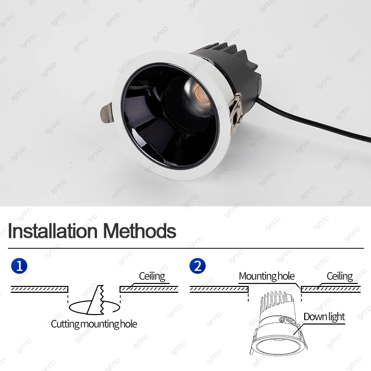 New Recessed Led Downlights 7w 9w 12w 18w Led Round Living Room Ceiling Spotlight 3000k 4000k 6000k Dimmable Spotlight