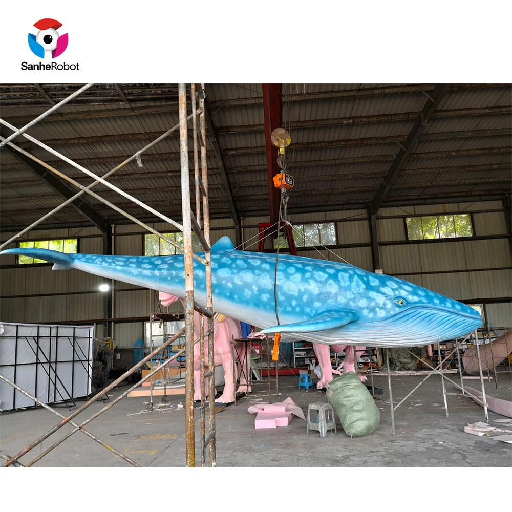 Большие размеры Высокая моделирования из силиконовой резины голубых китов модели