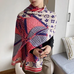 Wholesale Fashion Heavy Winter Autumn Scarfs Super Soft High Quality Alpaca Blankets Woolen Extra Large Scarf