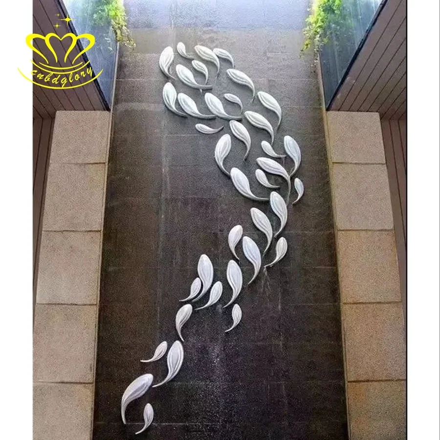 Large Sculpture  Modern Arts Wall Art Stainless Steel Abstract Sculpture Stainless Steel Fish Ball