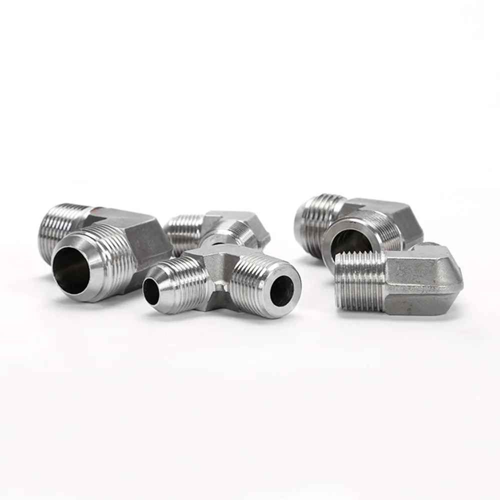 90 Degree Elbow Male JIC Flare to Male BSP NPT Stainless Steel High Pressure Pipe Fitting