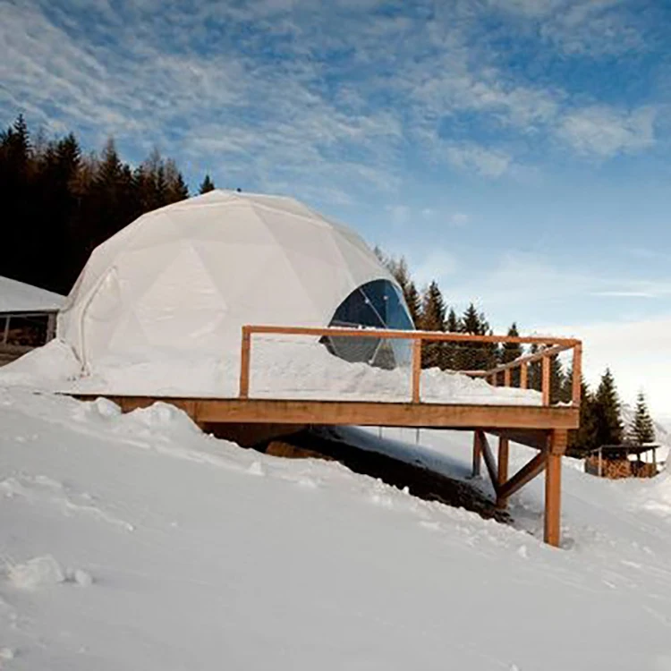 Winter Domo Geodesic Glamping Geodesic Dome Tents with Stove Pipe