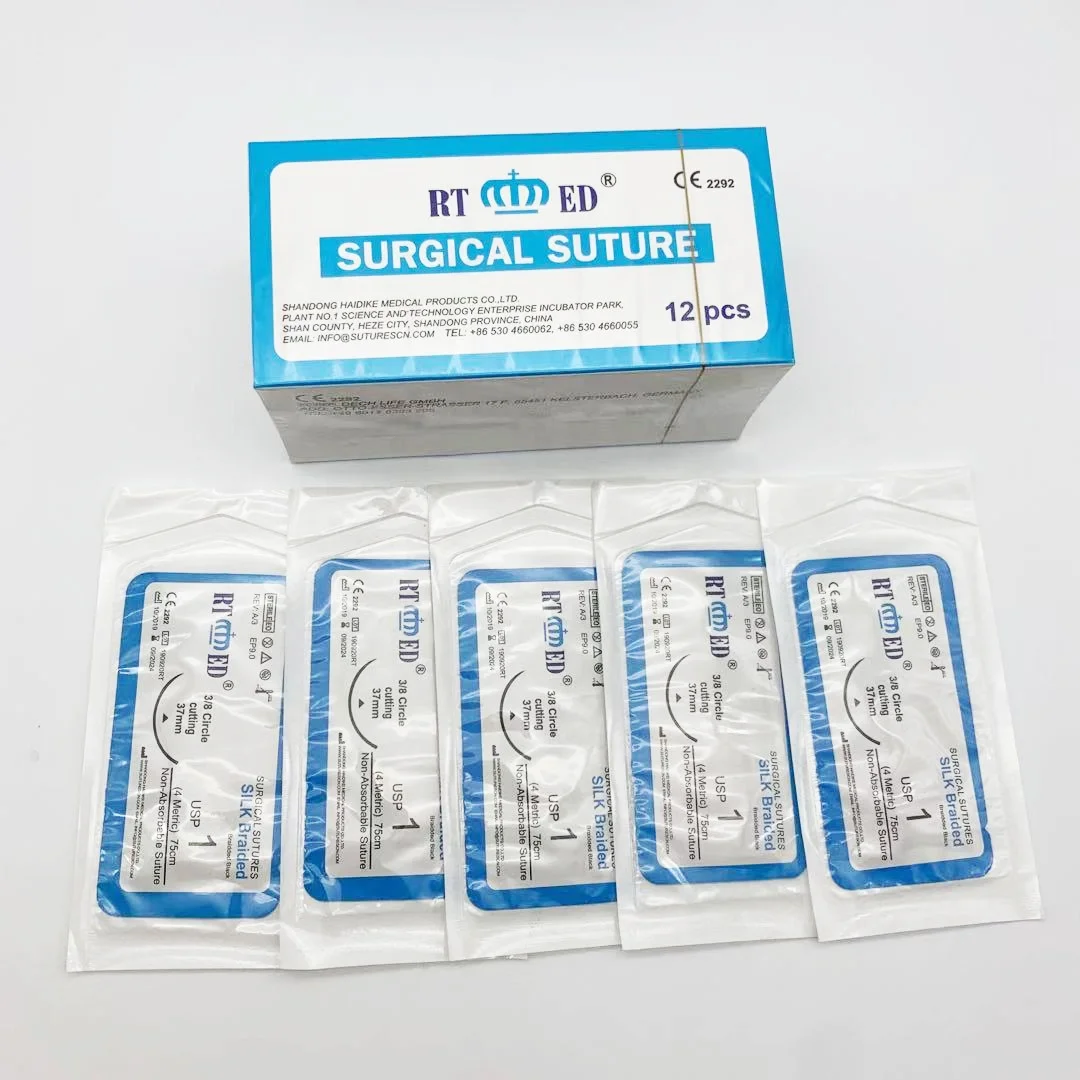 
CE ISO certificate high quality braided Silk Suture With Needle 
