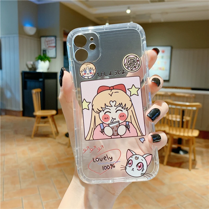 Hot sale new beautiful girl  Phone11 mobile phone shell bag anti-fall 11ProMax  X XS cute transparent mobile phone bags