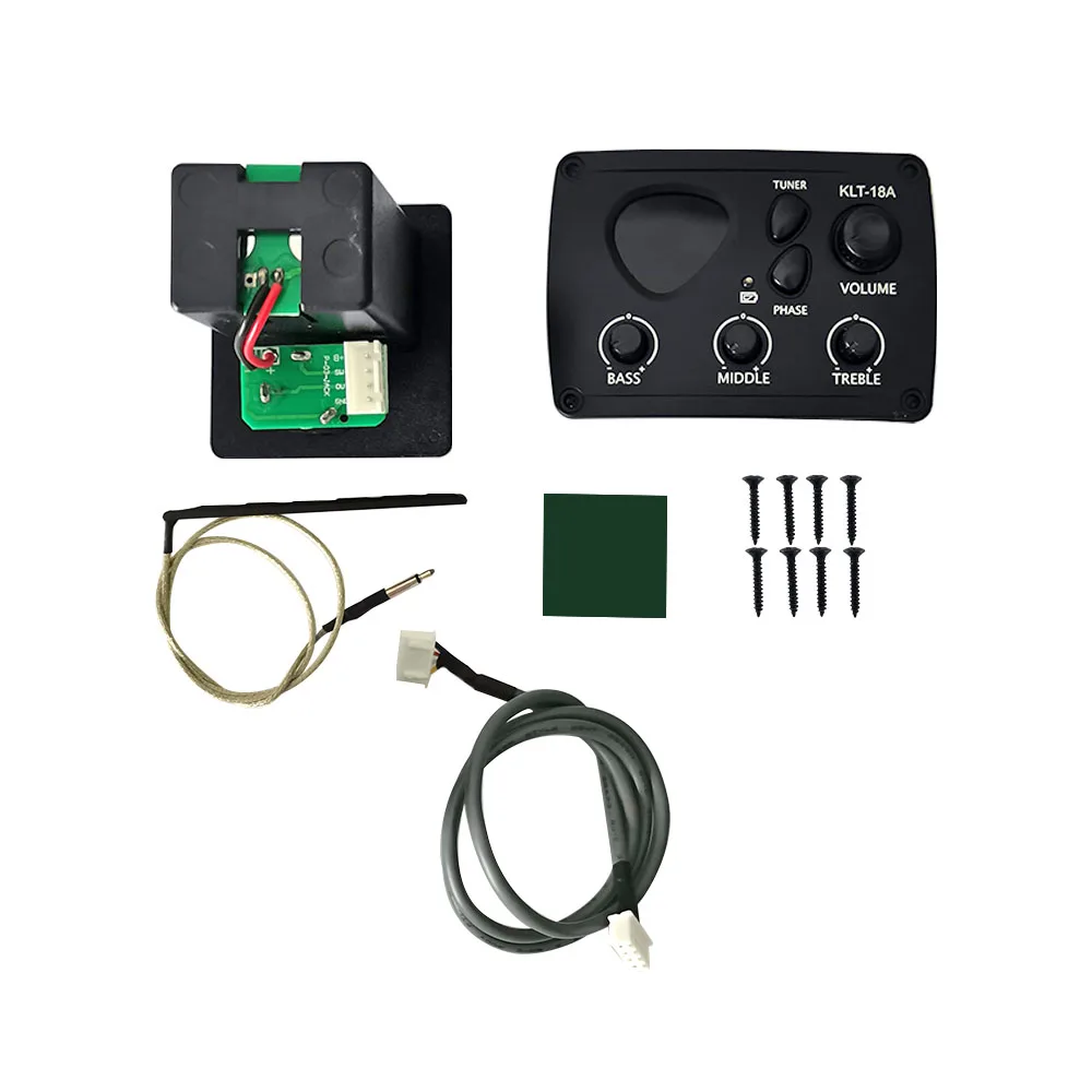 KLT-18A Folk & Classical Acoustic Guitar Pickup Electrical with 12 Sector Tuner for Stringed Instruments Parts & Accessories