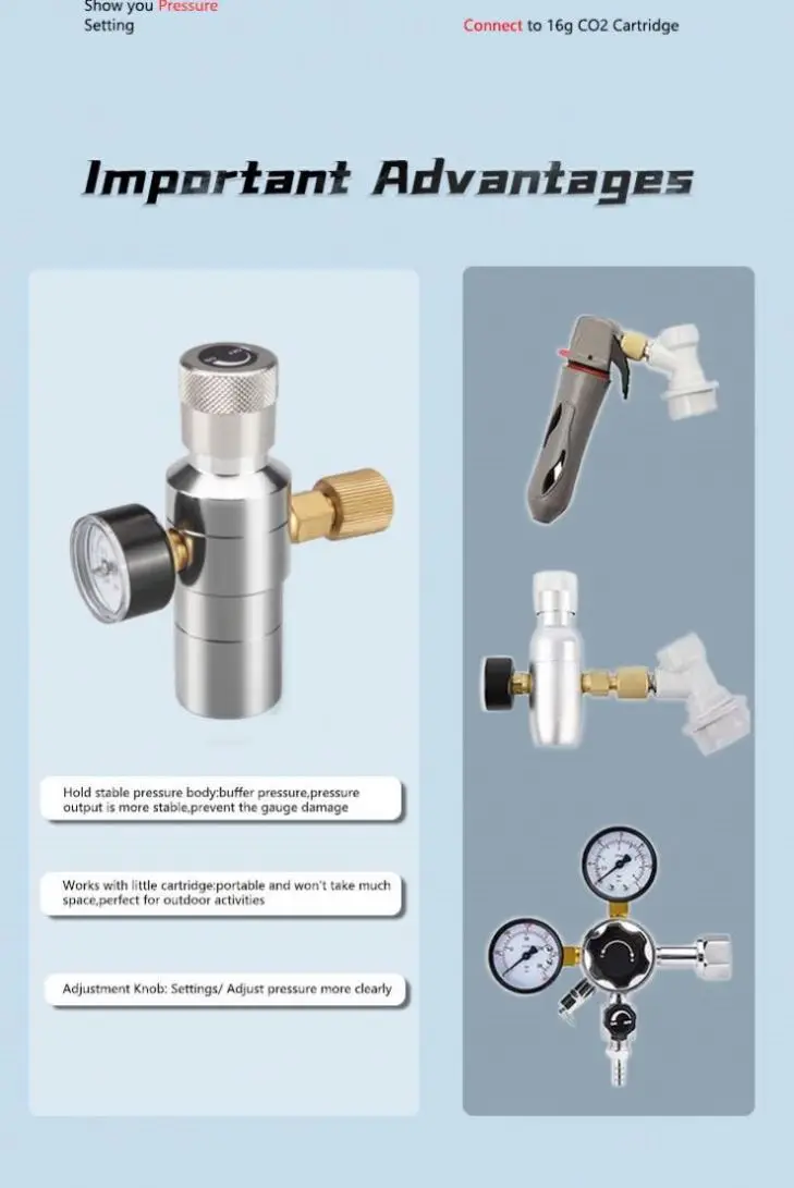CO2 Mini Gas Regulator Pressure Gauge Fit for Homebrew Draft Beer Soda Beer Making Tools
