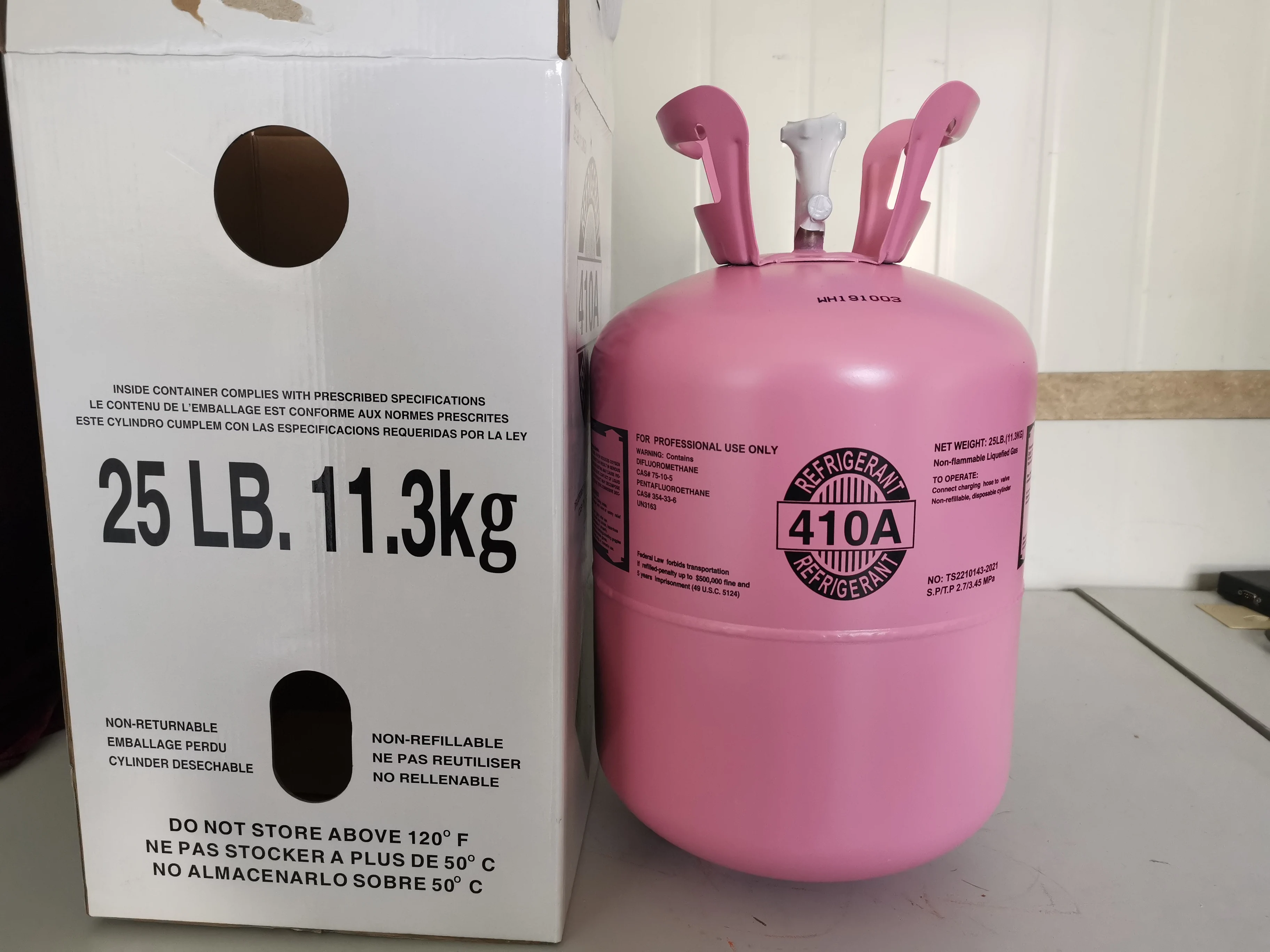 Factory Supply 99.9% Purity 11.3kg R410 Refrigerant R410a For Air Condition
