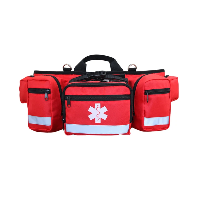 Red Rescue Fanny Pack Outdoor Hip Pack Empty Pouch First Responder Storage Waist Bag First Aid Waist Pack