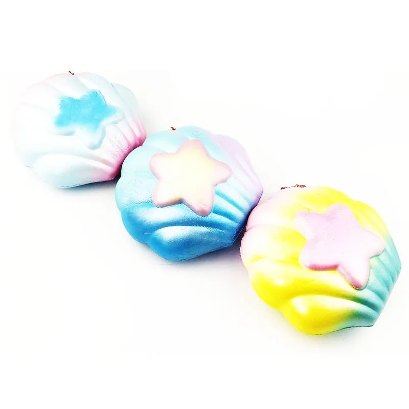 
Wholesale PU memory foam squishy shell shaped anti stress release squeeze toy ball for kids. 