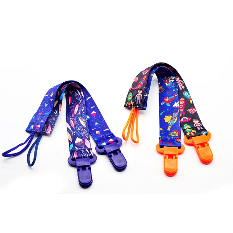 Food Grade colorful Cute Design Silicone Baby Pacifier Clip,New Baby Pacifier Clip Chain Ribbon Dummy Holder Chupetas