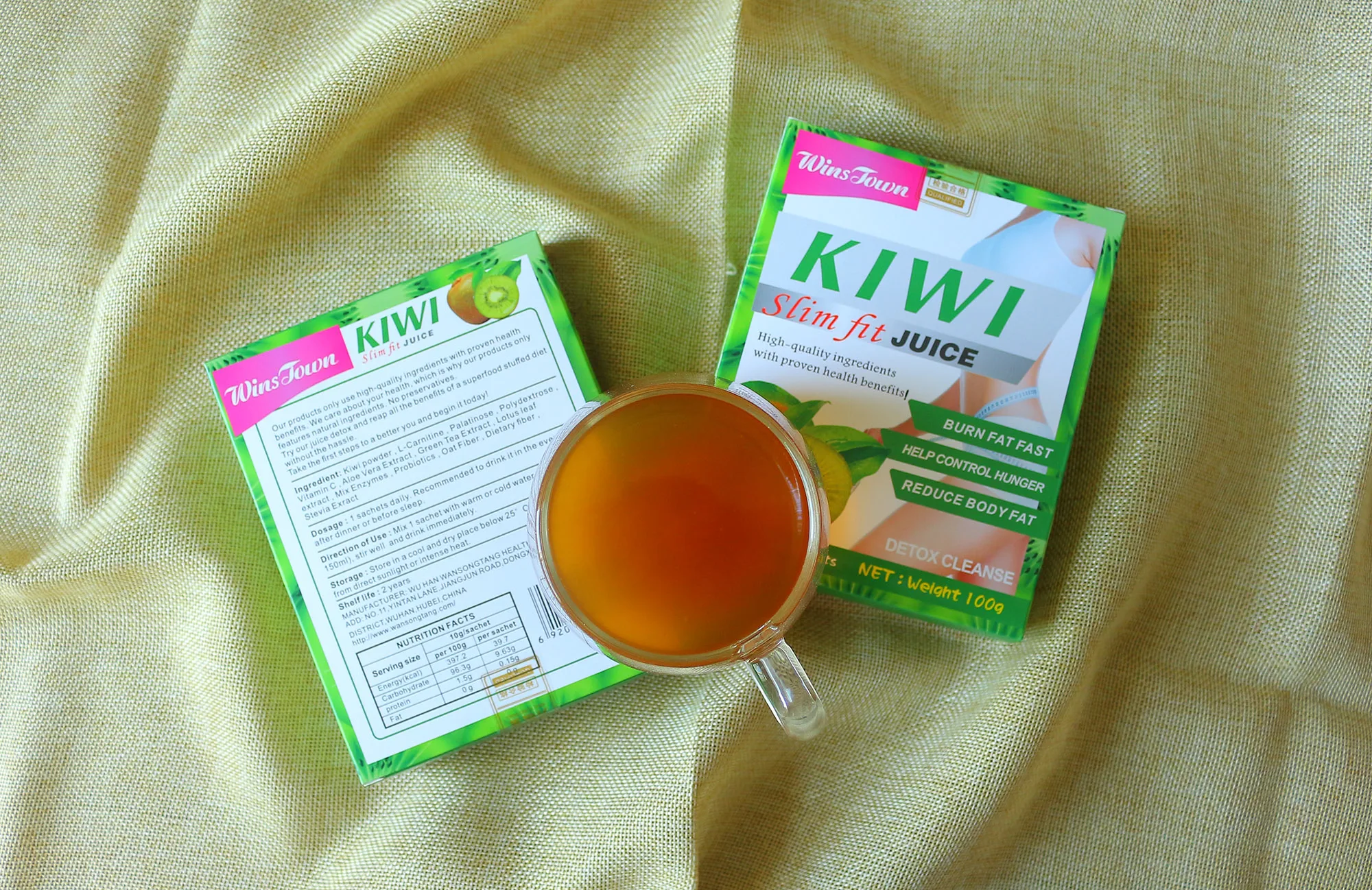 Wholesale Private Label Kiwi Flavored Slim Supplement Flat Tummy Fat Burn Slimming Juice Weight Loss Drink Powder