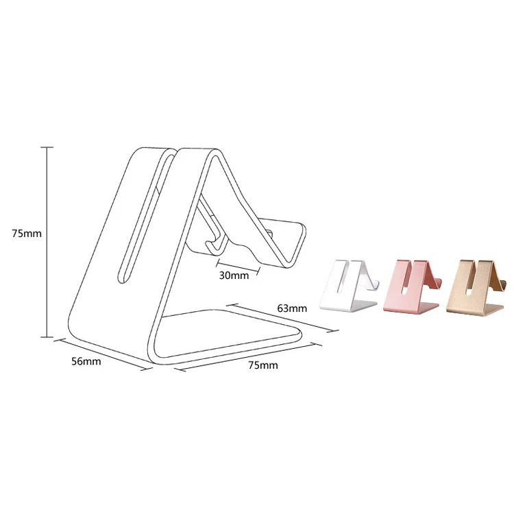 Versatile Aluminium Metal Desk Cell Phone Stand Mobile Phone Holders Table Desktop Tablet Mobile Phone Stand