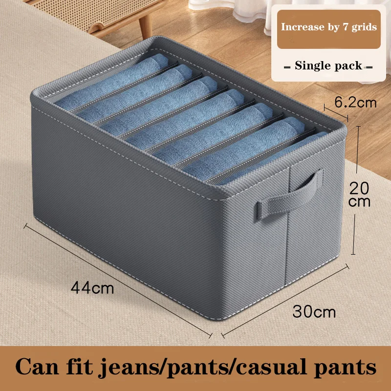 Multi-Functional Pants Storage Tool Home Clothes Organizing Box with Layered Divisions Can Support Hanging Closet Systems
