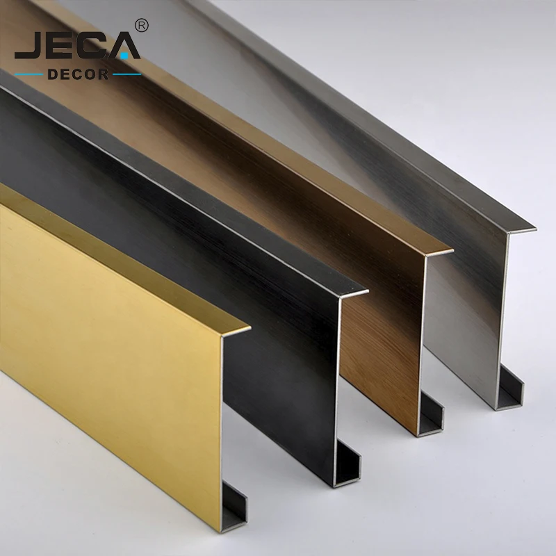 JECA High Quality Tile Accessories LED Skirting Board For Floor Decoration Factory Directly LED Golden Baseboard