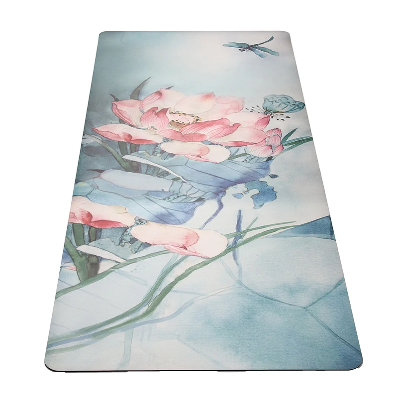 New Custom eco friendly Design Print Natural Rubber Pu Material Wholesale Thick Yoga Matscustom logo yoga mat