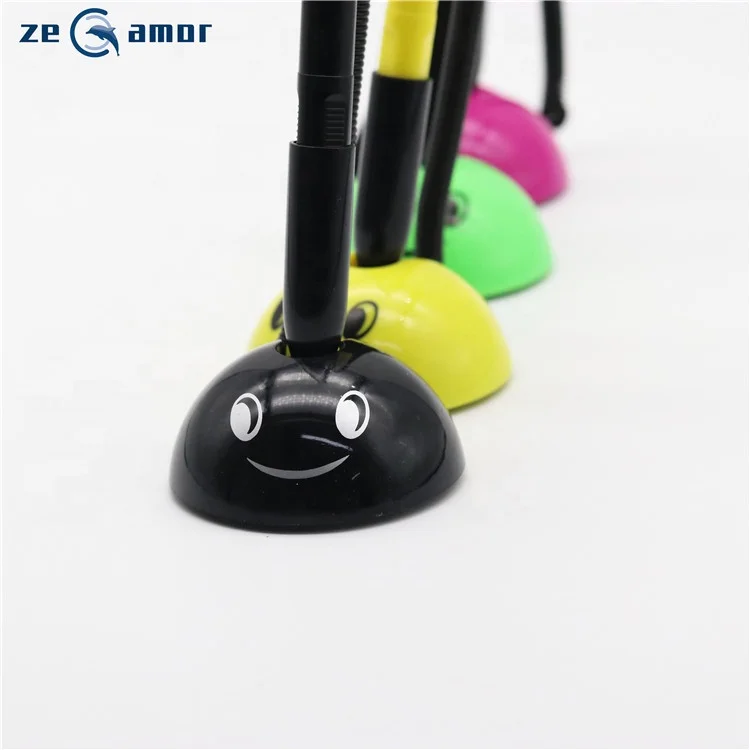 Zeamor Logo Customization Bank Counter Desk Stand Pens Stick In Hotel Table Pen With Chain