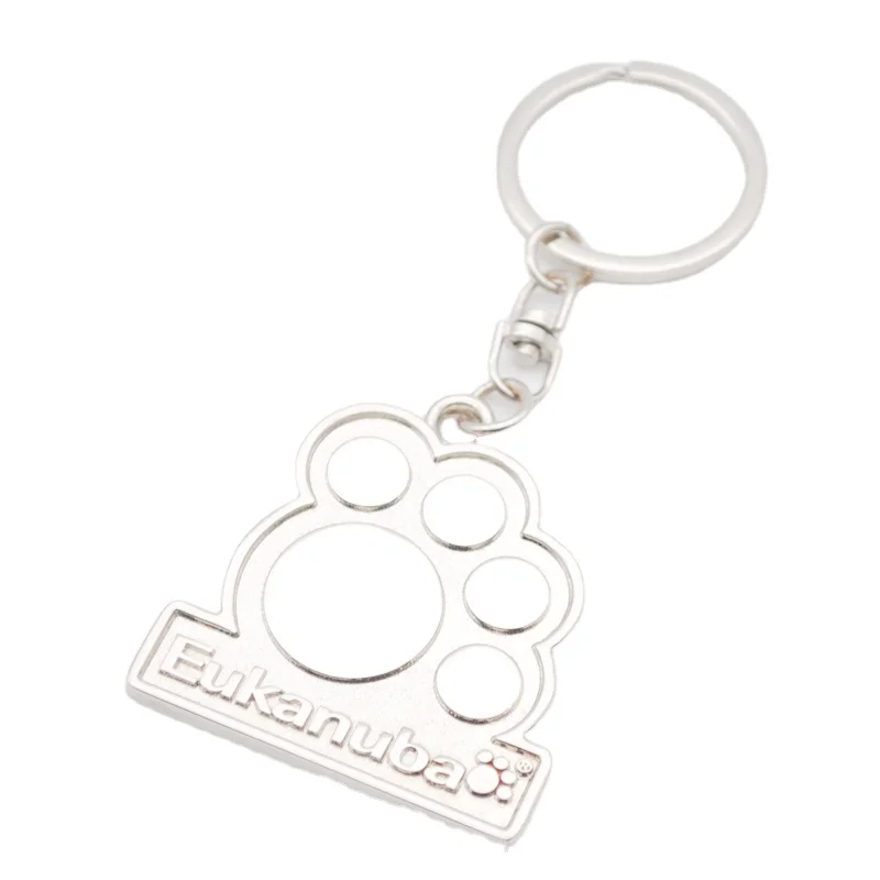 Custom Metal dog paw pet keychain for giveaway gift to pet lover