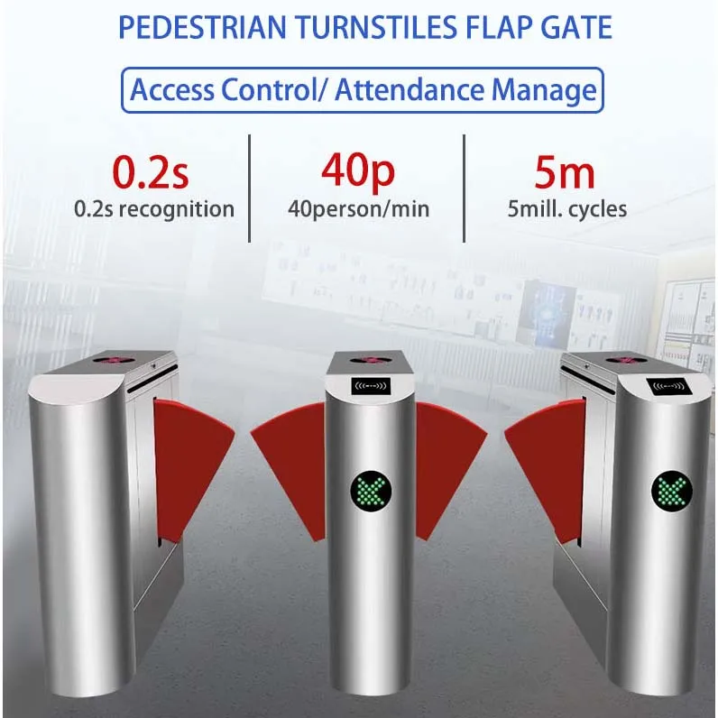 Fingerprint Access Control Flap Barrier Building Counter Entrance Exit Turnstile For Ticket Management System