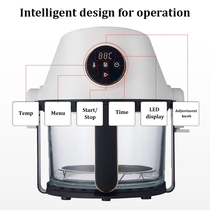 DEWEISI electric oilless cooker electric oilless cooker air fryer with flip air brake digital air fryer with lcd displays