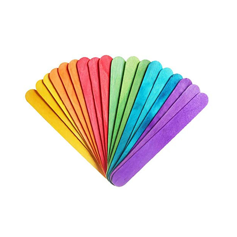 Coloured Ice Cream Stick Portable DIY Craft Popsicle Color Ice-Cream Stick DIY Toys