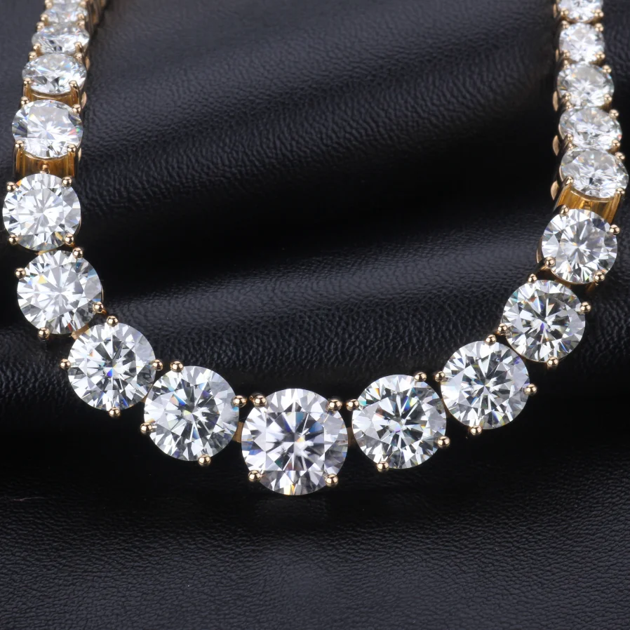 Ожерелье из стерлингового серебра S925 D VVS 3 мм 4 5 6 теннисная цепь с