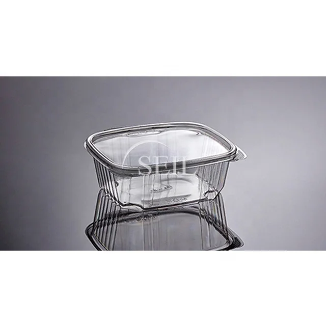 
SL-32 Hinged Lid Deli Food Container / Takeaway Disposable Clear Plastic Packaging 
