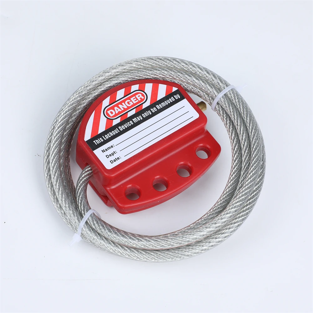 Engineering Plastic PA Material Custom Design Safety Adjustable Cable Lockout cable dia. 6mm