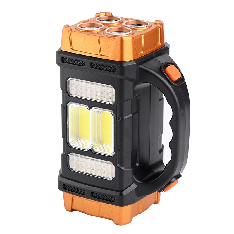 Multifunctional Solar LED Portable Light USB Dual Source Outdoor Searchlight & Camping Flashlight with Strong Light Garden Use