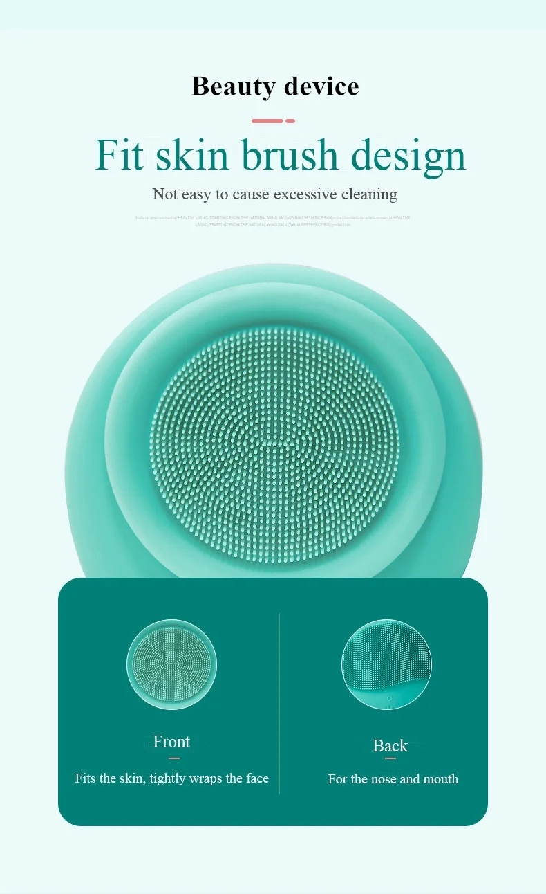 Facial Tool Waterproof Ipx7 Rechargeable Deep Cleaning Face Scrubber Silicone Facial Cleansing Brush