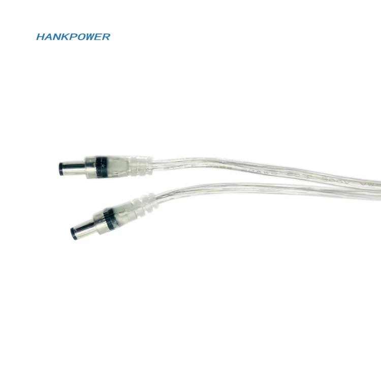 1 to 2 Neon Advertising Light Transparent Power Cable DC5521 Male To Female 12V Dimming Light Switch Cable