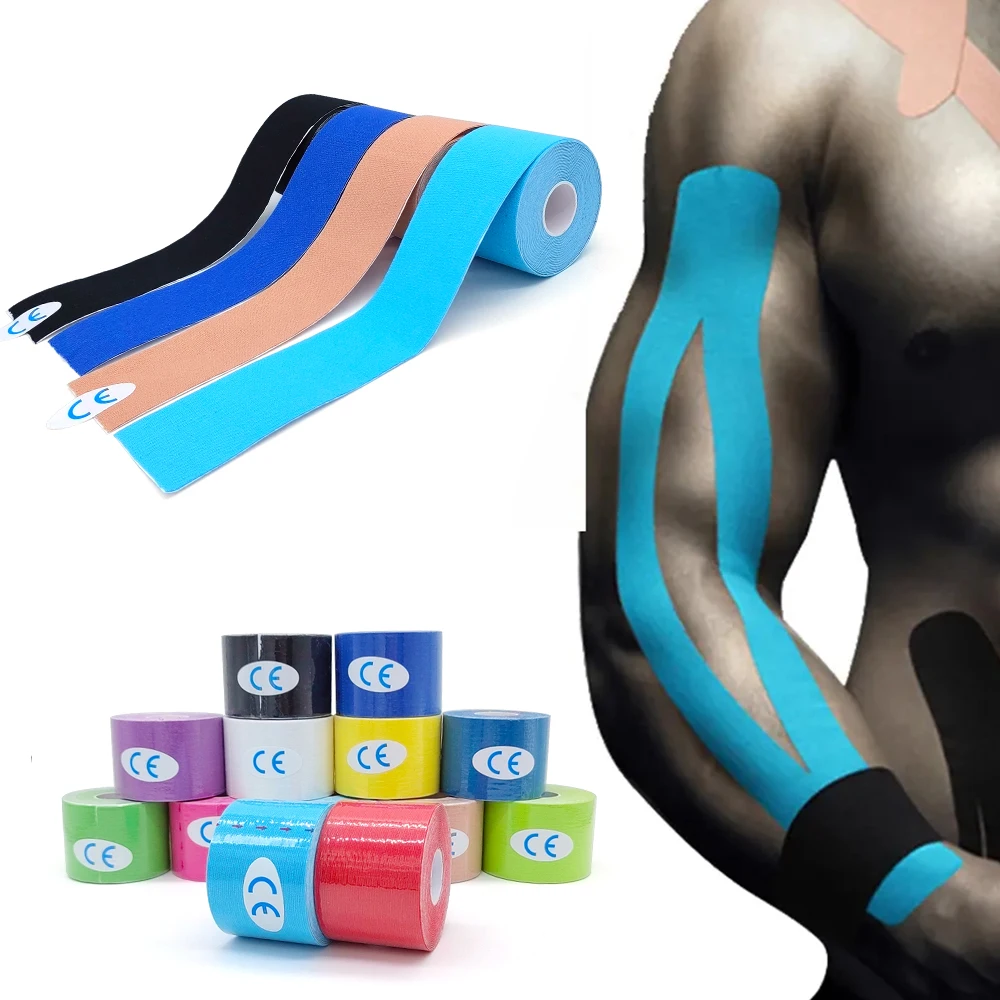 Athletic muscle sports protection kinesiology therapeutic KT tape for skin