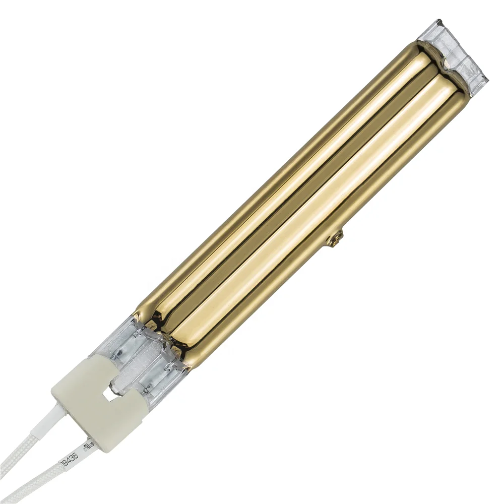 White/gold coating twin tube halogen quartz tube heraeus infrared Heater lamp Cure Lamps