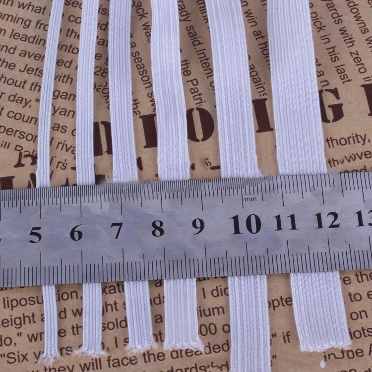 Manufacture 3/6/8/10/12/15/20/25/30/40mm White Black Spandex Polyester Flat Elastic Tape For luggage sweatpants