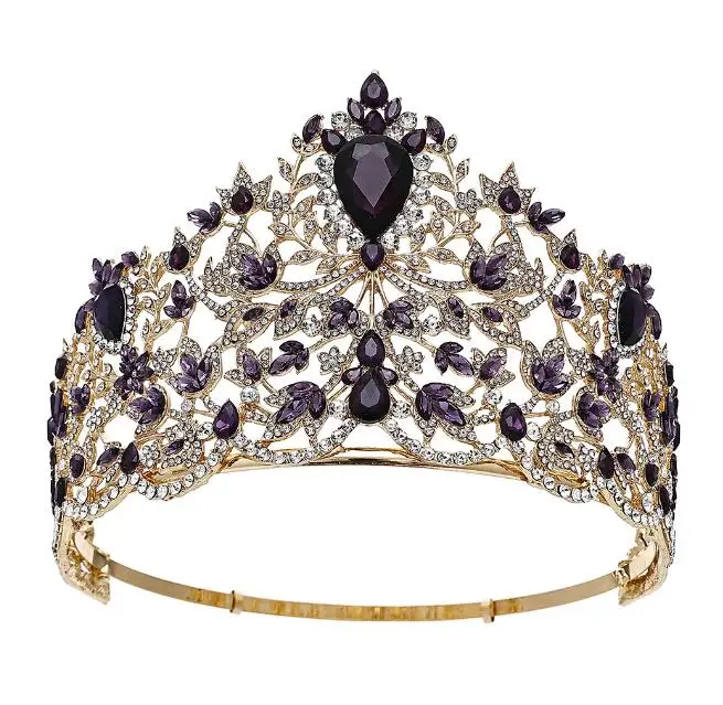Cheap Factory Price Halloween Crystal Tairas For Pageants Large Rhinestone Crown