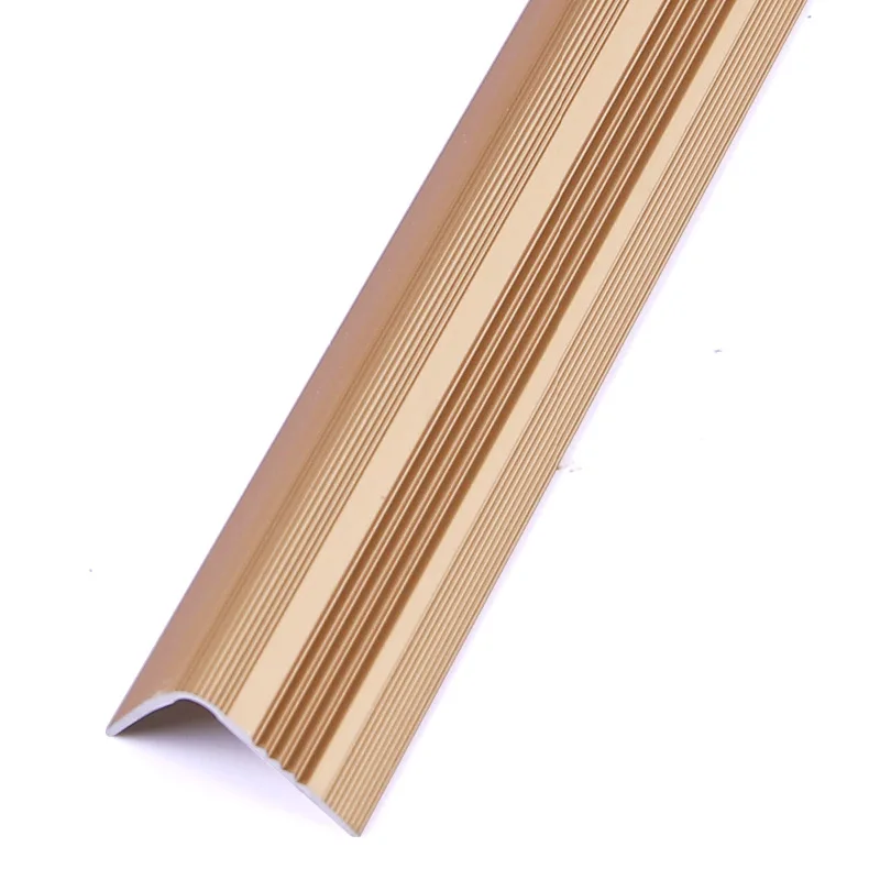 Foshan FSF Metal Stair Edging Profiles Anti-slip Durable Metal Aluminium Tile Luminous Strip Anodized Black Stair Edge Nosing