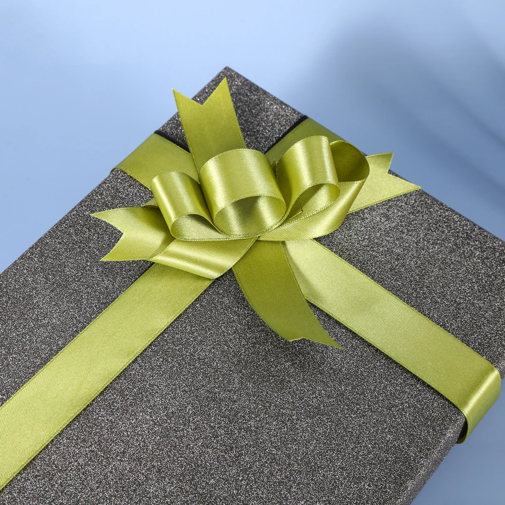 Factory Ribbon Bows Wholesale printed Customized Pretied Premade Red Black Satin Ribbon Bows for gift packing