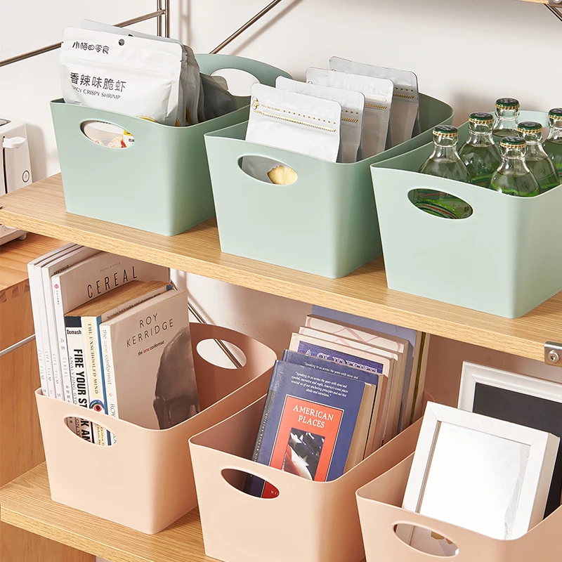 Snack Toy Storage Box Household Items Sundries Desktop Food Fruit Container Cosmetic Organizer No Lid Plastic Storage Box