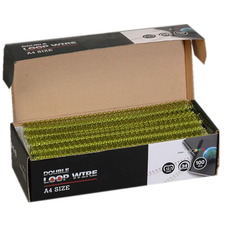 
factory nylon coated color box double loop book binding wire twin ring wire o 