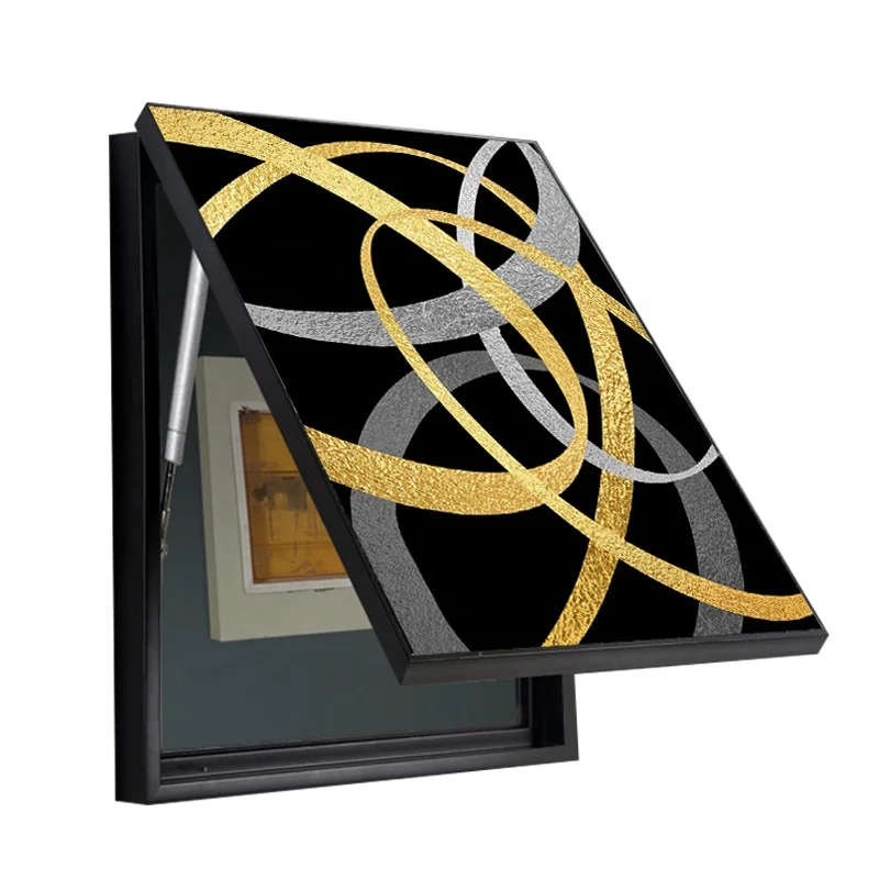 Скандинавский золотой абстрактный настенный художественный теневой ящик рамка крышка Электрический измеритель коробка декор живопись