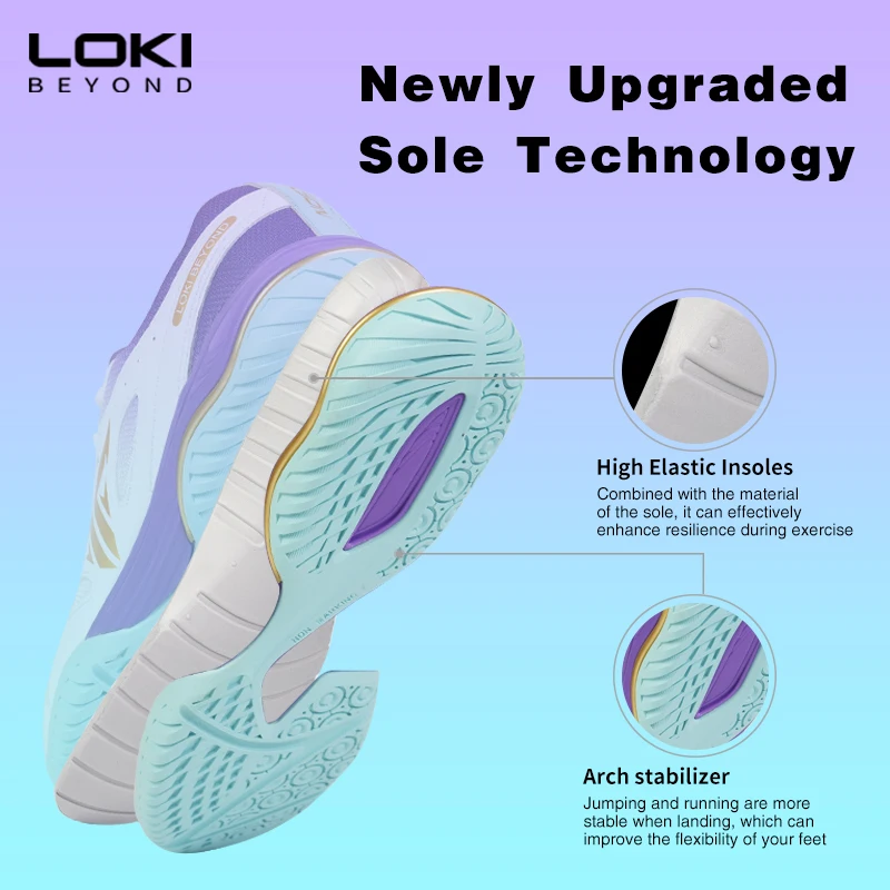 Loki High Quality Telson Microfiber Leather Breathable and Wear-Resistant Badminton Table Tennis Shoes