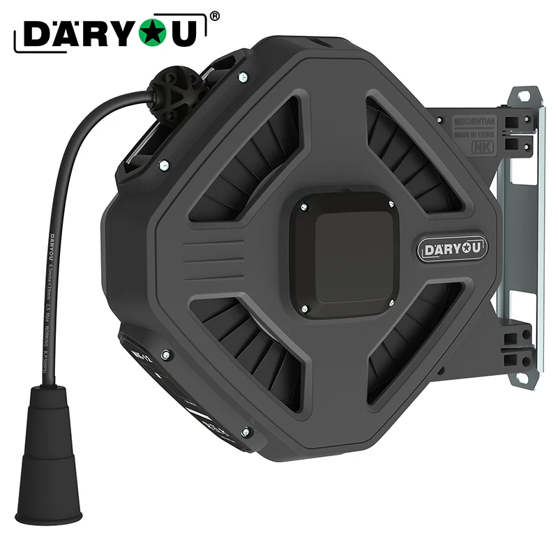 DARYOU Wall Mount High pressure washer hose reel air plastic high pressure auto spring roll-up drum reel For car wash shop