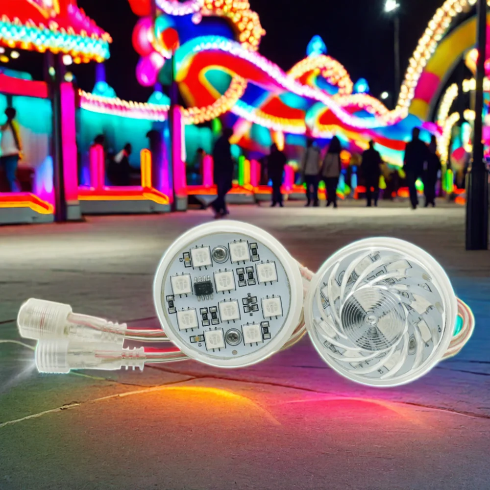 Aglare Pregrammable Rgb Led Lights 24v 45mm Led Amusement Fairground Light