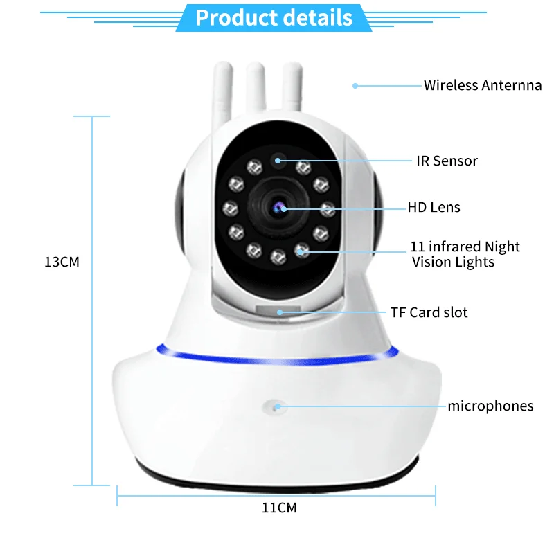 Indoor Smart Home Wifi Wireless Camera Audio Baby Care Monitor 1mp Camera Baby Audio Monitor