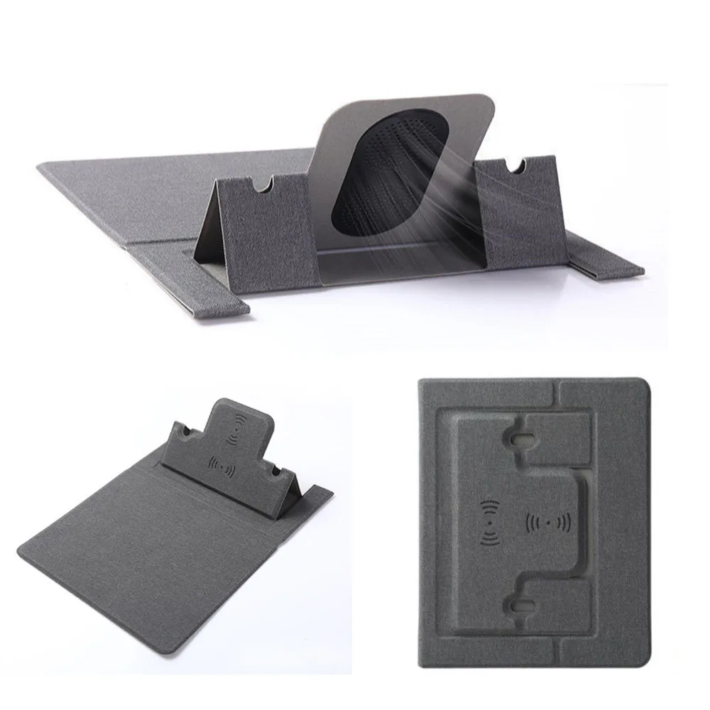 LG6041 Top Sale Office Style Custom Personalized Logo 10W Fast Wireless Charge Mouse Pad Desk Mat with Mobile Phone Stand